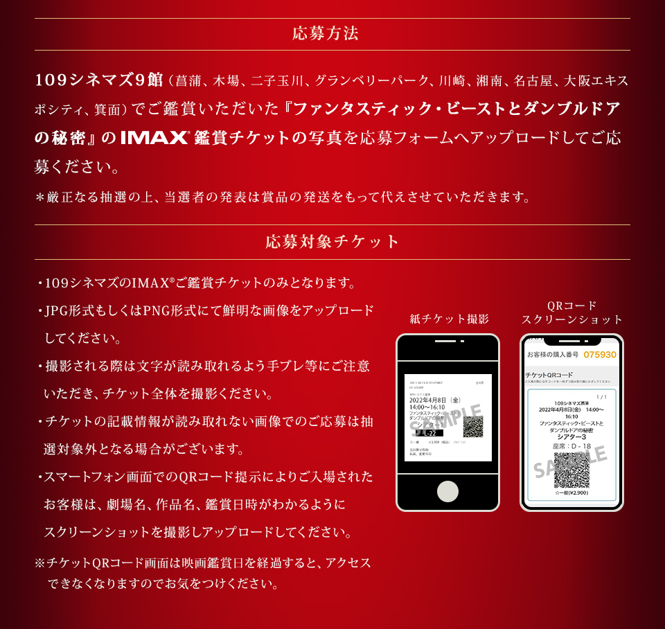 ファンタスティック・ビーストとダンブルドアの秘密』IMAXチケットキャンペーン | 109CINEMAS