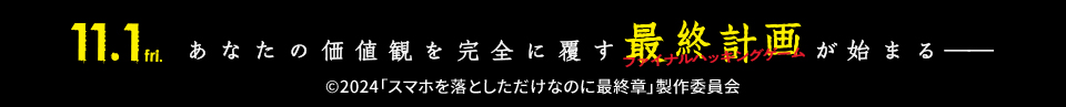 11.1 fri. あなたの価値観を完全に覆す最終計画（ファイナルハッキングゲーム）が始まる――　©2024「スマホを落としただけなのに最終章」製作委員会